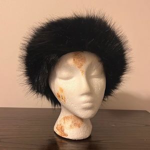 CLASSIC BLACK FAUX FUR HEADBAND
